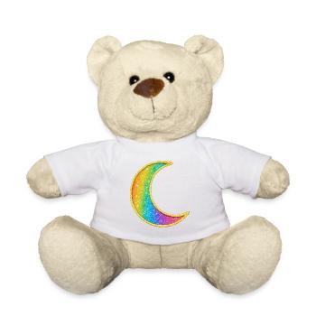 Conception de paillettes de lune arc-en-ciel - Nounours - blanc - Devant