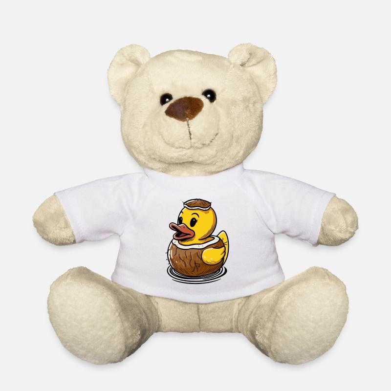 Cute duck in a coconut - Teddy Bear - white