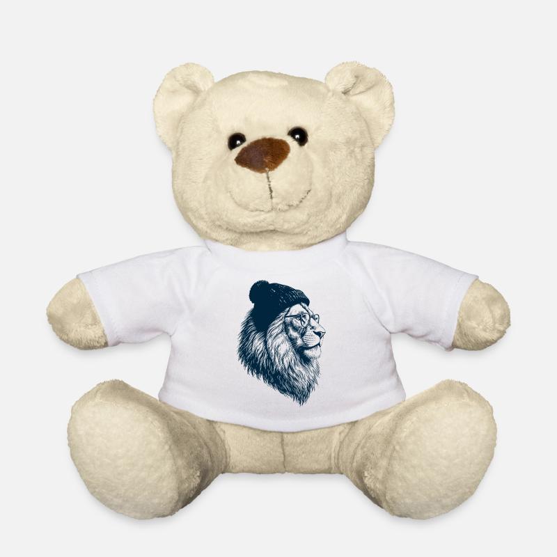Hipster Lion - Nounours - blanc