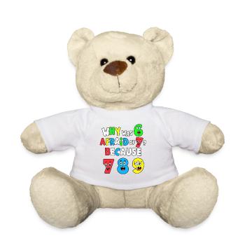 Motifs fantaisistes et colorés de l'alphabet et des chiffres - Nounours - blanc - Devant