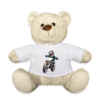 Motorradfahrer Kinderdesign - Teddy - Weiß - Vorne