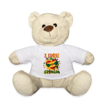 Artistic heart with Grenadana motif - Teddy Bear - white - Front