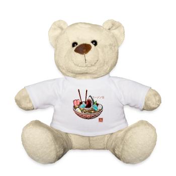 Ramen Bowl Haifisch T-Shirt - Teddy - Weiß - Vorne