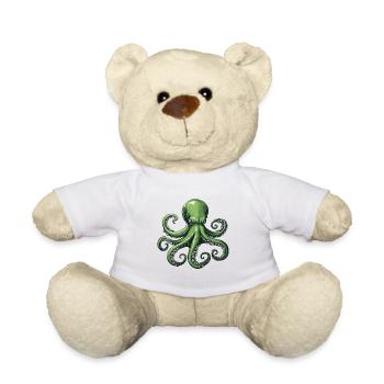 Illustration de pieuvre sous-marine - Nounours - blanc - Devant
