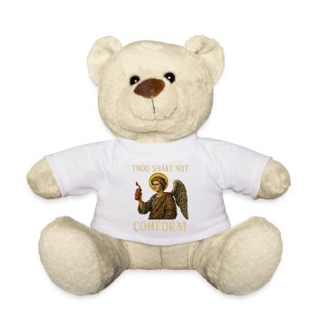 Angel with Spray Can  and Conform Quote - Teddy Bear - white - Front