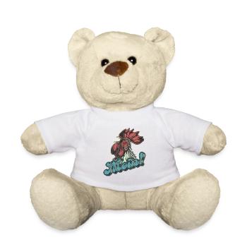 Hello! The rooster awakens the north - Teddy Bear - white - Front