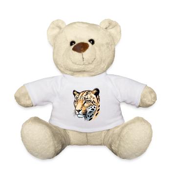 Elegant Cheetah Head Illustration - Teddy Bear - white - Front