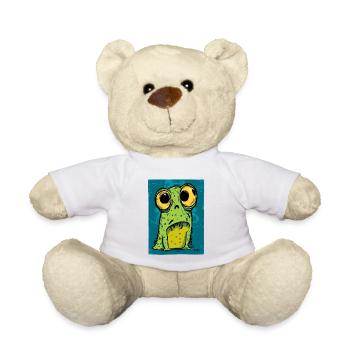 Cartoon Frog with big eyes - Teddy Bear - white - Front