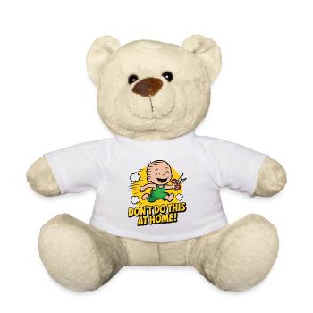 Enfant en bas âge humoristique courant avec des ciseaux Design - Nounours - blanc - Devant