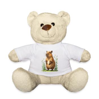 Capybara im Margeriten Blumenfeld - Teddy - Weiß - Vorne