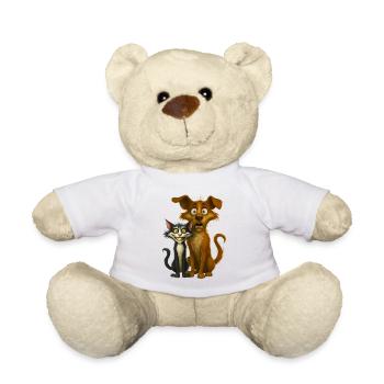 Expressive Cartoon Pets Illustration - Teddy Bear - white - Front