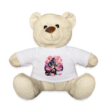 Gorille à bascule sur scène avec guitare - Nounours - blanc - Devant