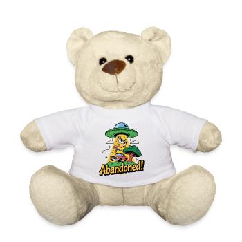 Retro Alien Abduction Illustration - Teddy Bear - white - Front