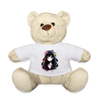 Anime girl with colorful gradient - Teddy Bear - white - Front