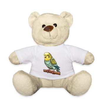BIRD BUDGIE - Teddy Bear - white - Front