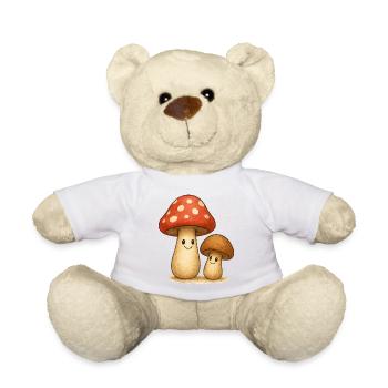 Motifs de champignons ludiques pour les enfants et les amoureux de la nature - Nounours - blanc - Devant