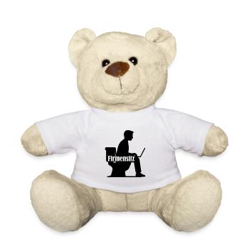 Toilette Firmensitz Büro Homeoffice Verein - Teddy - Weiß - Vorne