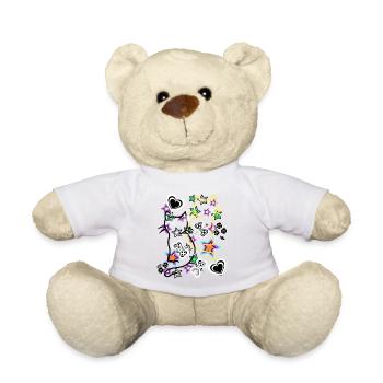Retro Katzen Kinder - Teddy - Weiß - Vorne