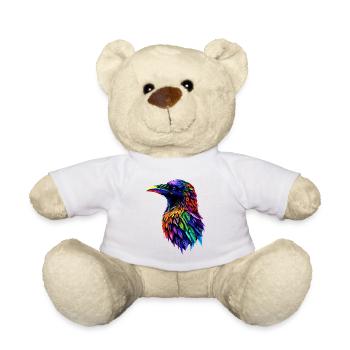 Raven, Crow, Bird, Raven Crow, Jackdaw, Black Raven - Teddy Bear - white - Front