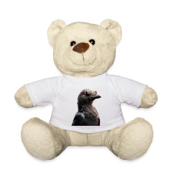 Raven, Crow, Bird, Raven Crow, Jackdaw, Black Raven - Teddy Bear - white - Front