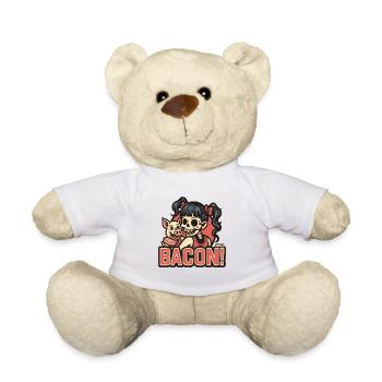 Ham Pigs Skeleton Girl Retro Comic - Teddy Bear - white - Front