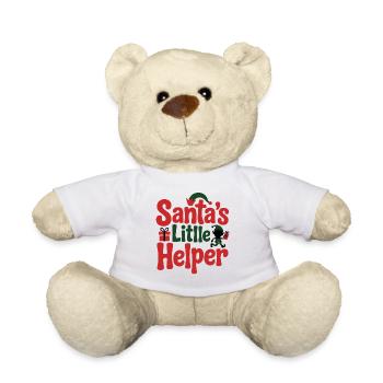 Santa's Little Helper Holiday Design - Teddy Bear - white - Front
