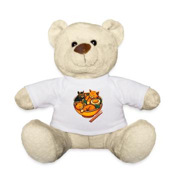 Verspielte Katzen im Ramen-Napf-Design - Teddy - Weiß - Vorne