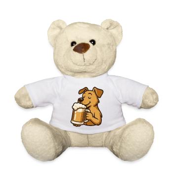 Dog with Beer Mug Cartoon Design - Teddy Bear - white - Front