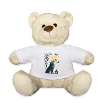 Mondvollwolf Heult Im Nachtwald - Teddy - Weiß - Vorne