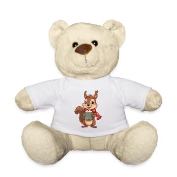 Winter Cocoa Squirrel - Teddy Bear - white - Front