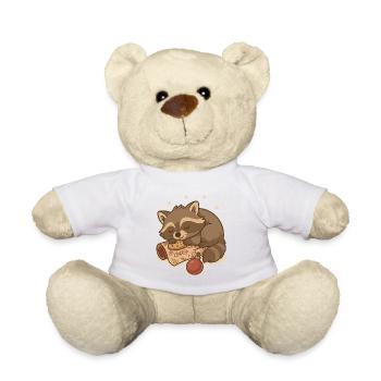 Schlafender Weihnachts Waschbär - Teddy - Weiß - Vorne