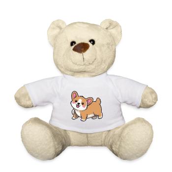 Corgi Tail Wagger - Teddy Bear - white - Front