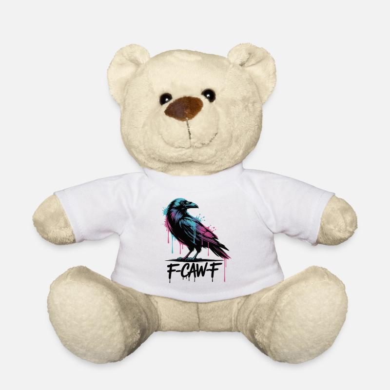 F-Caw-F Meme Krähe - Teddy - Weiß
