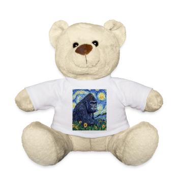 Gorille Gorille Singe Style Van Gogh Nuit étoilée - Nounours - blanc - Devant