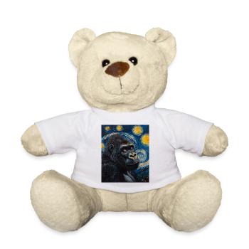 Gorille Gorille Singe Style Van Gogh Nuit étoilée - Nounours - blanc - Devant