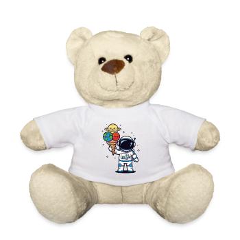 Astronaut Artwork Food Space Humor - Teddy Bear - white - Front