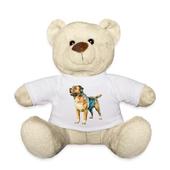 Rottweiler - Cooles Low Poly Logo - Teddy - Weiß - Vorne
