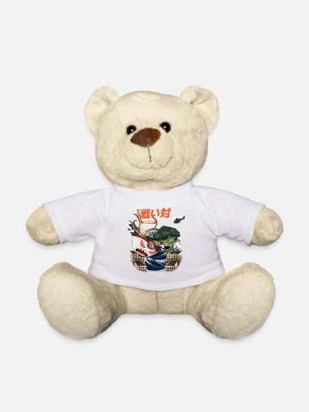 Bataille japonaise Ramen vs Brocoli - Nounours - blanc