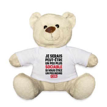 Je serais peut-être plus sociable si vous étiez - Nounours - blanc - Devant