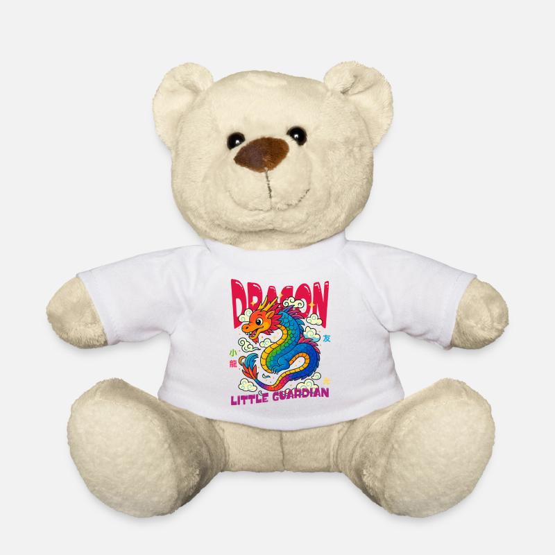 Regenbogen Drache - Kleiner Wächter - Teddy - Weiß