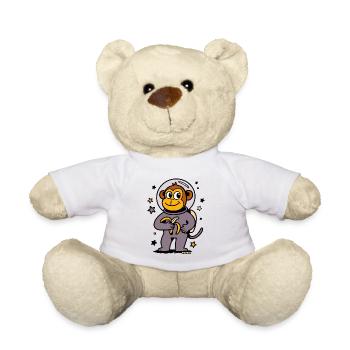 Fusées singe astronaute avec banane - Nounours - blanc - Devant