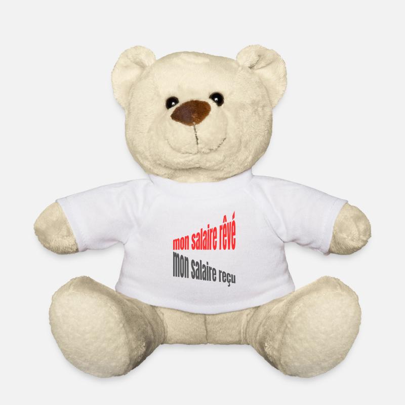 Mon salaire – design typographique humoristique - Nounours - blanc