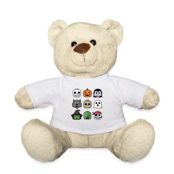 Halloween Building Block Heads Youth Child Halloween - Teddy Bear - white - Front