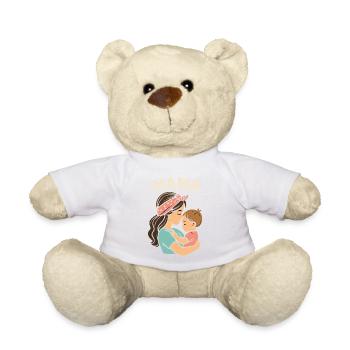 Mutterliebe: Mama und Kind Umarmung - Teddy - Weiß - Vorne