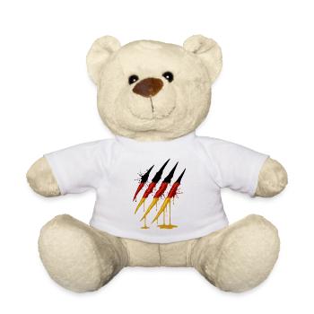 Kralle Deutschland Flagge Kratzspur - Teddy - Weiß - Vorne