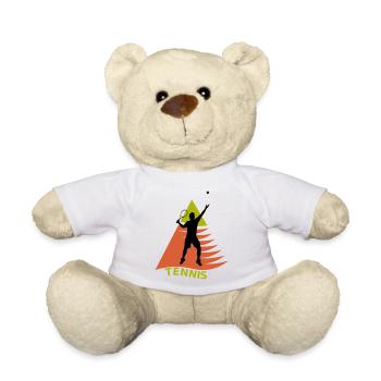 Joueur de Tennis sur Triangle Vert Orange - Nounours - blanc - Devant