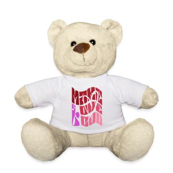 Faites l’amour fort - Rétro des années 70 - Nounours - blanc - Devant