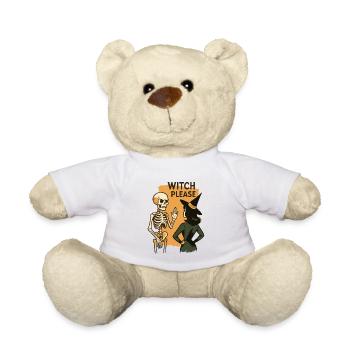 Witch Please Funny Skeleton Halloween Costume - Teddy Bear - white - Front