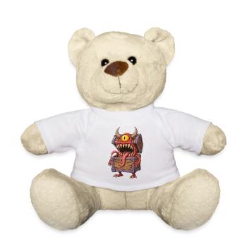 Cartoon Mimic Monster Truhe mit Auge & Hörnern - Teddy - Weiß - Vorne