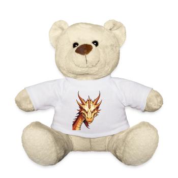 Golden Dragon Head Firepower - Teddy Bear - white - Front